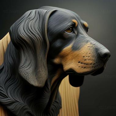 3D model Black and tan Coonhound dog (STL)